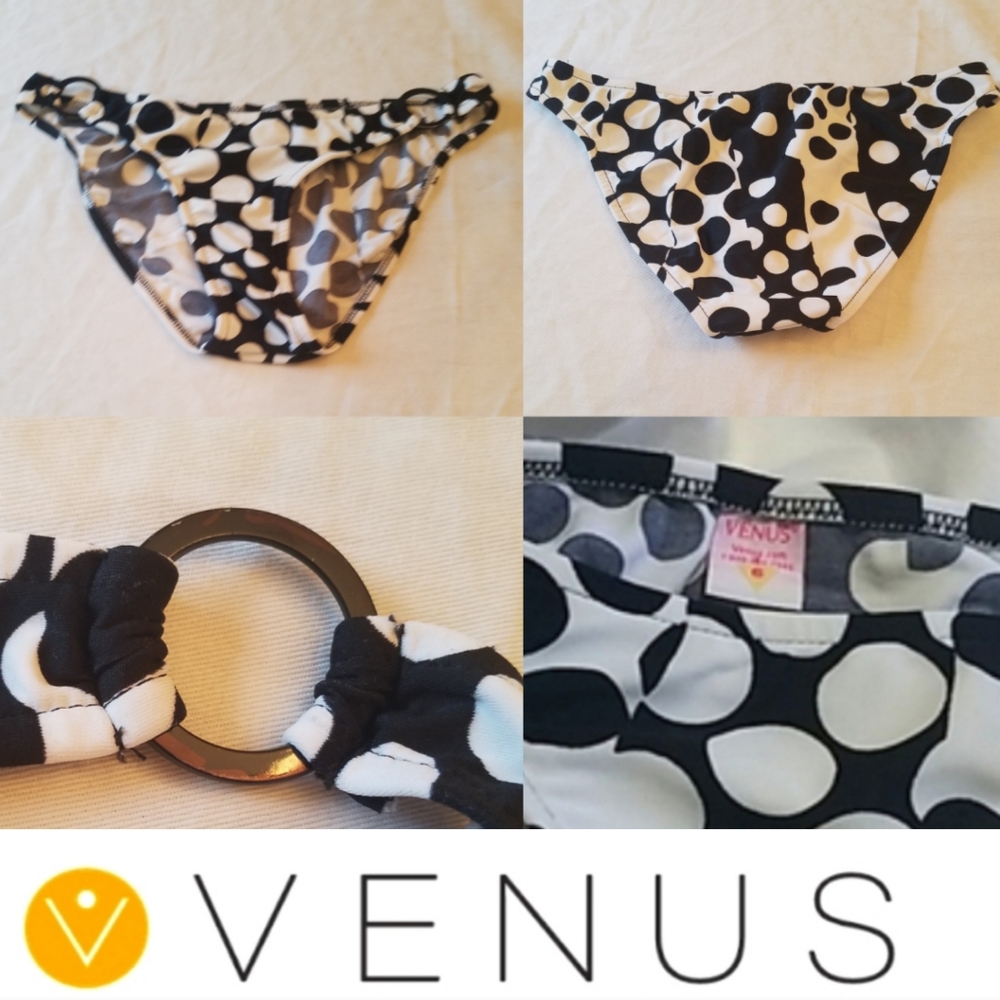Venus Swim Bottom Black & White Geo Print sz small